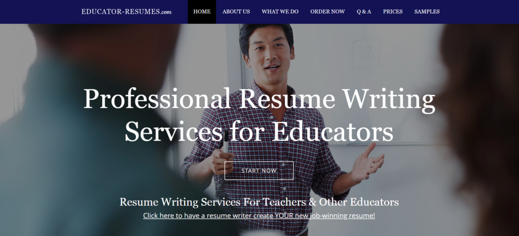 Educator-Resume Hero Section Est Resume Writing Services For Teachers
