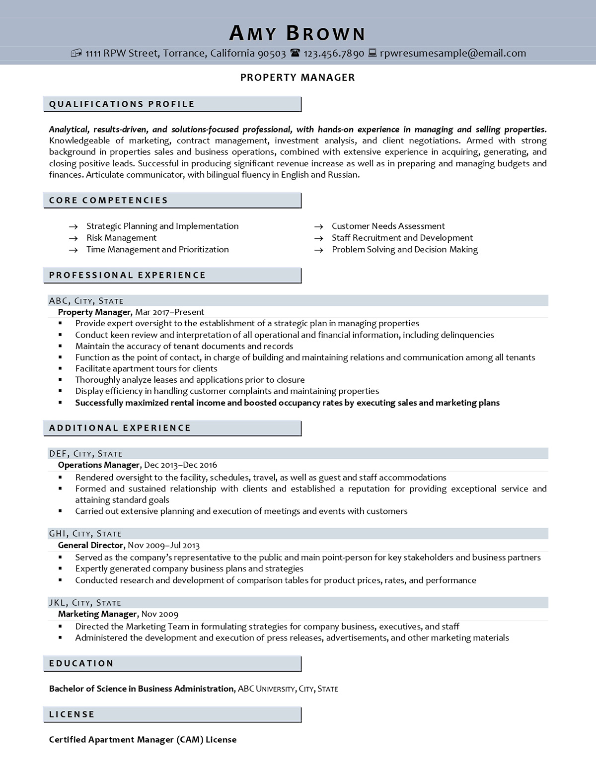 Resume Professional Writers Real Estate Resume Example