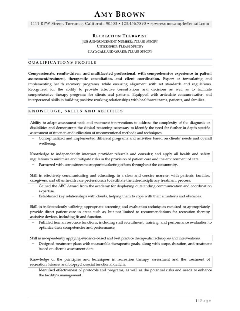 Rpw Federal Resume Example Page 01